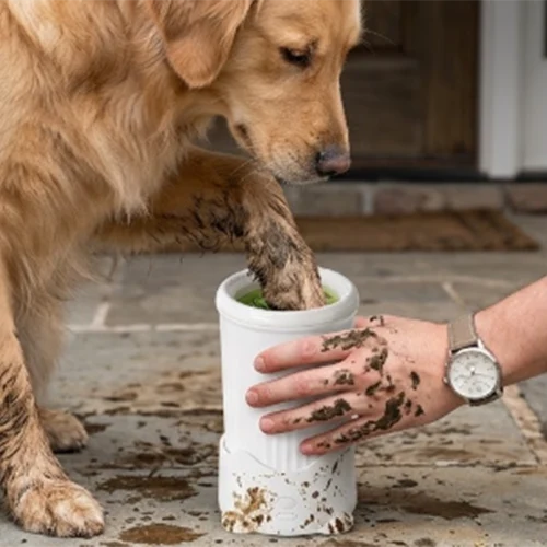 Tasse de lavage des pattes d'animaux en silicone